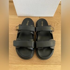 Dior Black Sandals Double Strap Luxury Design